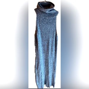 Gianni Bini Dress Gray Sleeveless High Neck Cotton/Modal/Wool Size Small NWOT